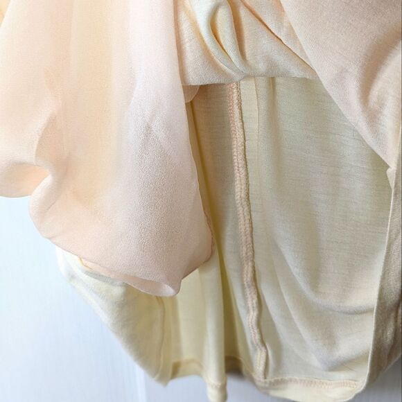 GAP Peach Chiffon Two Layer V-neck Blouse size L - Picture 2 of 13